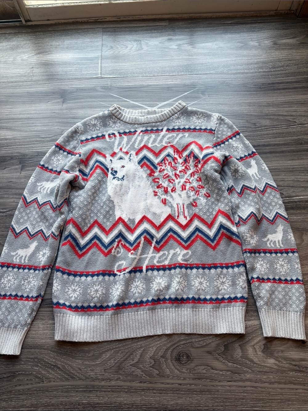 Game of Thrones Sweater
Womens “Winter Is Here”
Ugly Christmas Pullover XL